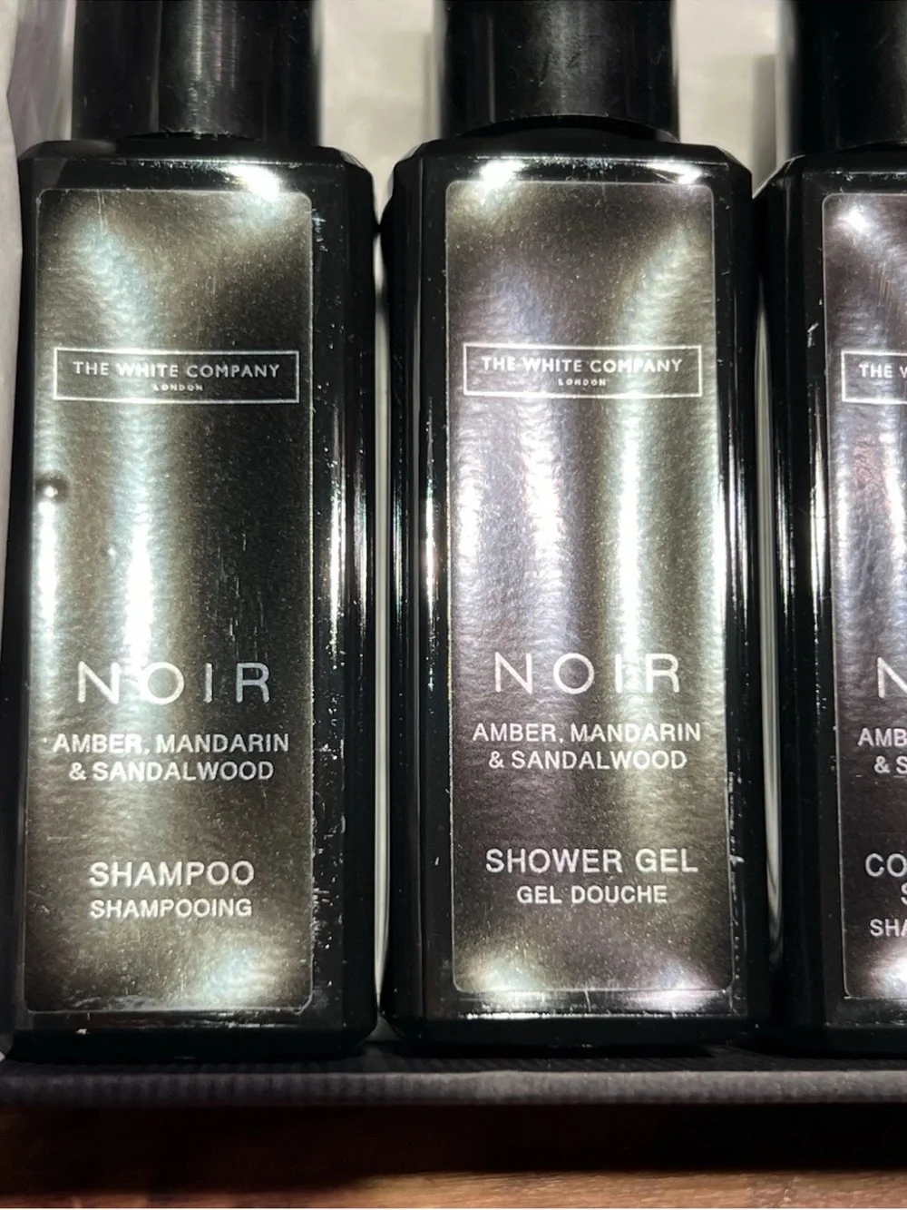 The White Company London Noir bath & body Travel Size Gift Set Box
